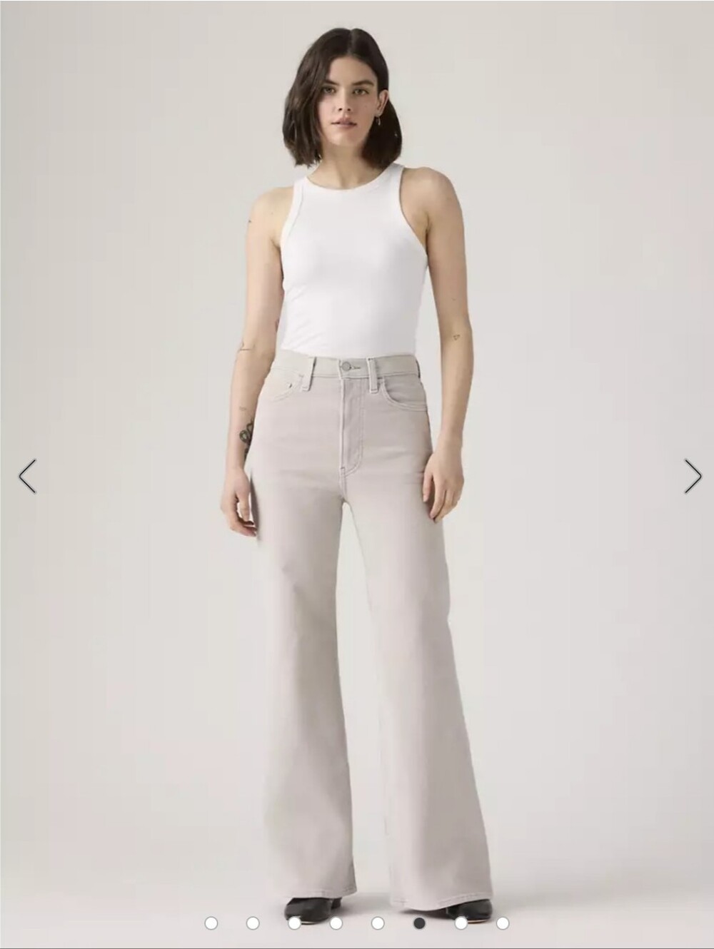 Levi Ribcage Corduroy Bell Leg High-Rise Jeans in Color Bell Chatuea Gray